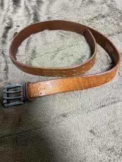 vintage works ブラウンレザー ベルト メタルバックルのサムネイル