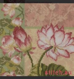クロスステッチ　ラナーテ　はすの花のサムネイル