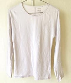 【美品】ユニクロ　ヒートテック付き　長袖　パープル　Tシャツのサムネイル