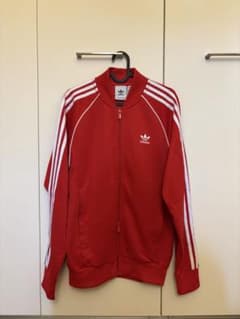 Adidas トラックジャケット レッド - メルカリ
