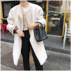NUEbyAS ノーカラーボアコートのサムネイル