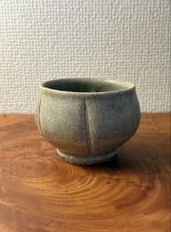 河井武一　湯呑み　6個セット 新品 未使用 河井武一 灰釉瓜湯呑 南丹窯（河井寛次郎 甥 門下） 茶碗