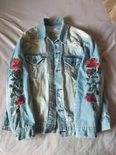 LEGENDA 薔薇刺繍  デニムジャケット Gジャンのサムネイル