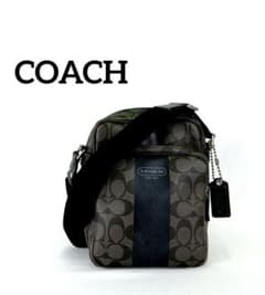 COACH ショルダーバッグ シグネチャー ブラック グレー メンズのサムネイル