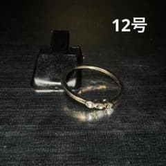 ヴィンテージ ファッションリング ゴールド 12号 キュービックジルコニア 細身