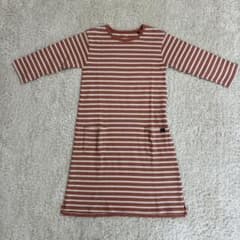 BEAMS mini ボーダー柄 七分袖ワンピース ポケット付きのサムネイル