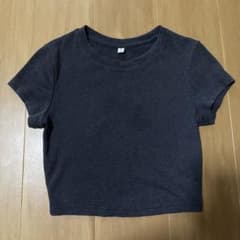 GU レディース リブ クロップドTシャツ Sのサムネイル