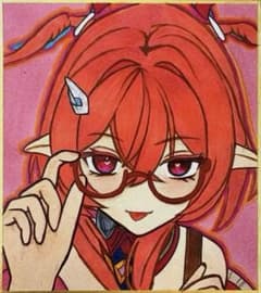 【ミニ色紙イラスト】オリジナルイラスト 原神 リンネア＆ルミのサムネイル