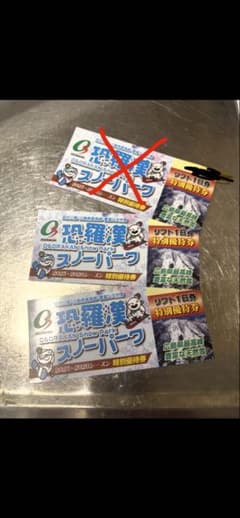 恐羅漢スノーパーク　リフト1日券　特別優待券 2枚セットのサムネイル