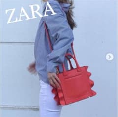 新品未使用☆ZARA ショルダーバッグ  フリル レッドのサムネイル