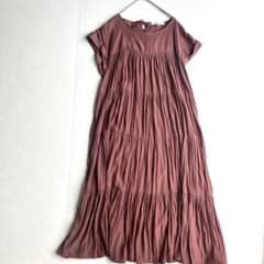 美品UNTITLED アンタイトル フレンチスリーブロングワンピース 洗える アンタイトル 42 ロングワンピース 【美品】洗える XL フレンチ