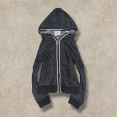 00s archive ボーダーニットパーカー 平成 グランジ ダークコア 00s archive ボーダー ジップパーカー 平成 グランジ ダークコア