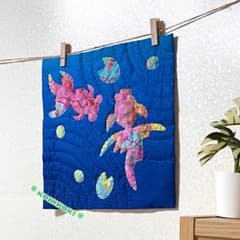 ゆらり金魚　ハワイキルト　タペストリー