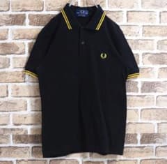FRED PERRY ポロシャツ ブラック×イエローのサムネイル