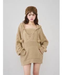 darich ケーブルDDロゴVネックニットフーディのサムネイル