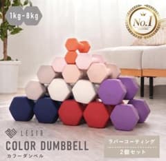 固定式ダンベル 2kg×2個ベビーピンクダイエット エクササイズ 運動 男女兼用のサムネイル
