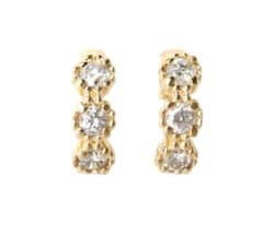 SIENA ROSE 3粒ダイヤのミル打ちピアス　シエナロゼのサムネイル