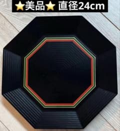 ⭐️美品⭐️漆器 八角形 盆 黒 赤 緑 金色 直径24cm - メルカリ