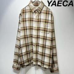 希少 YAECA 上質 チェック デザイン ボタンダウン フランネル シャツ 2 希少 YAECA 上質 チェック デザイン ボタンダウン フランネル シャツ 2