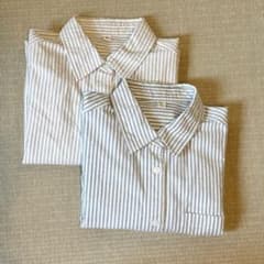 GU ショート丈ストライプシャツ 2枚セット 長袖 Sのサムネイル