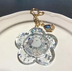 大人可愛いシマエナガフラワーチャーム♡ブルーのサムネイル