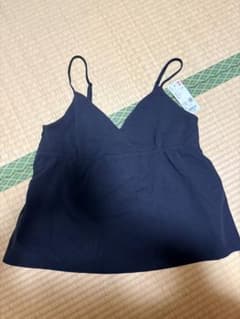 UNIQLO ギャザーキャミソール ブラック Lのサムネイル