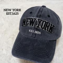 NEW YORK EST.1625 刺繍 キャップ ウォッシュ加工 ネイビーのサムネイル
