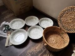 カレー&パスタ&シチュー用陶器皿5枚セット（レトロ）のサムネイル