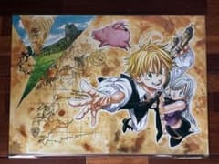 七つの大罪 イラストシート メリオダス エリザベス 複製原画 抽プレ 未