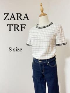 《美品 ZARA TRF》ザラ 可愛い お洒落 トップス 半袖 白 夏服のサムネイル