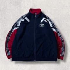 90s UMBROベロアジャージトラックジャケット紺ネイビーストリート古着
