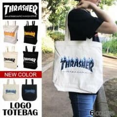 THRASHER トートバック アイボリー×パープルフレームロゴのサムネイル