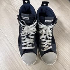 DIESEL ハイカットスニーカー デニム ネイビーのサムネイル