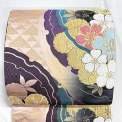 袋帯 振袖帯 西陣織 雪輪 花 鱗紋着物 帯 049k o - メルカリ