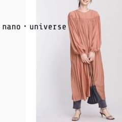 nano universe ゆったりシルエットMサイズノーカラーワンピース T4のサムネイル