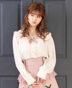 LIZ LISA レース重ねフリルリボンブラウス ホワイト お買得のサムネイル
