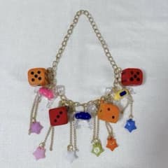 ネックレス じゃらじゃら アクセサリー 馬 ダイス サイコロ 星 ゴールド 派手
