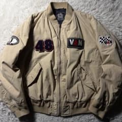 希少□VAN JACKET ブルゾン ワッペン 刺繍 ベージュ L - メルカリ