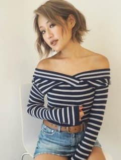 【りたろう様専用】GYDA♡ 3WAYオフショルボーダーニットTOPSのサムネイル