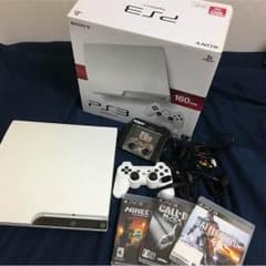 ps3本体 白 160GB ソフト3本 FPSフリーク ボイスチャット付きのサムネイル