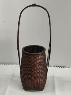 竹製岩尾豊南 竹籠 時代 古美術品 花入 花籠 竹工芸 華道具 茶道具