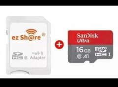 스마트 폰에 간단 전송 Wi-Fi 어댑터 ezshare와 SD 대용량 16GB