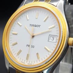 TISSOT PR50 新品電池 希少刻印 クォーツ メンズ ヴィンテージ - メルカリ