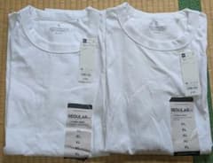 GU ジーユー コットンクルーネックT XL ホワイト 2枚のサムネイル