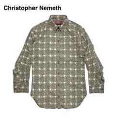 ☆美品 クリストファーネメス ロープ柄 レギュラーカラー ドレスシャツ