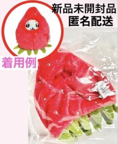 Chiikawa Sitting Plush Toy Mascot - Strawberry Costume Plush Clothes