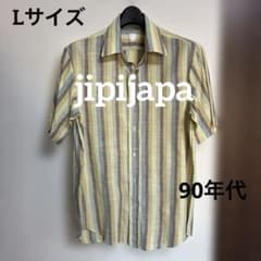 jipijapaストライプ 半袖シャツ　Lのサムネイル