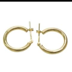 10金【2×15mm 定番フープピアス】イエローゴールド K10刻印入 - メルカリ