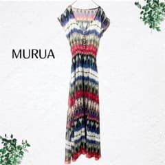 MURUA 무루아 맥시 길이 원피스 반소매 멀티 컬러 롱 원피스
