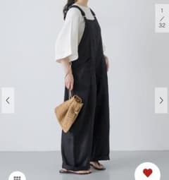 新品タグ付◇ BLACK かぐれ リネンバッククロスサロペット DOORS